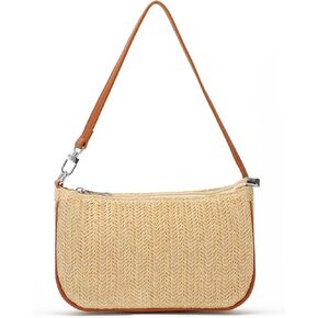 WOG2008 المحافظ القش الصغيرة للنساء الصيف المنسوجة محفظة الخوص حقيبة يد حقيبة الشاطئ الروطان in Kuwait