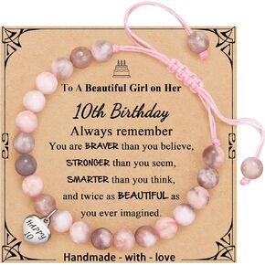 JoycuFF 𝐁𝐢𝐫𝐭𝐡𝐝𝐚𝐲 𝐆𝐢𝐟𝐭 𝐟𝐨𝐫 Women, Unique 𝐍𝐚𝐭𝐮𝐫𝐚𝐥 𝐒𝐭𝐨𝐧𝐞 𝐁𝐫𝐚𝐜𝐞𝐥𝐞𝐭𝐬,16th 18th 21th 50th 60th Birthday Gifts Granddaughter Niece Women Sister Friends