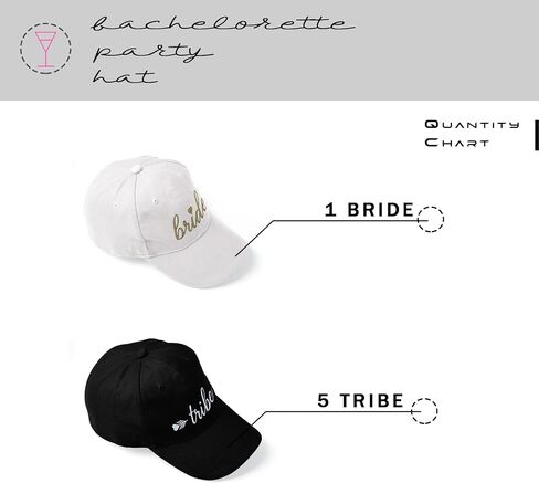 LifepartyGifts Bridesmaids Caps, 6 Pack Bachelorette Party Adjustable Hat, Embroidered Bride Tribe Baseball Hats. in Saudi Arabia