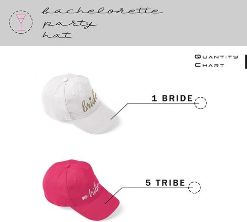 LifepartyGifts Bridesmaids Caps, 6 Pack Bachelorette Party Adjustable Hat, Embroidered Bride Tribe Baseball Hats. in Saudi Arabia
