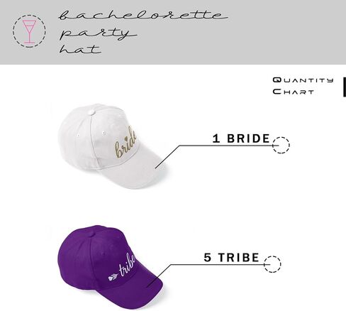 LifepartyGifts Bridesmaids Caps, 6 Pack Bachelorette Party Adjustable Hat, Embroidered Bride Tribe Baseball Hats. in Saudi Arabia