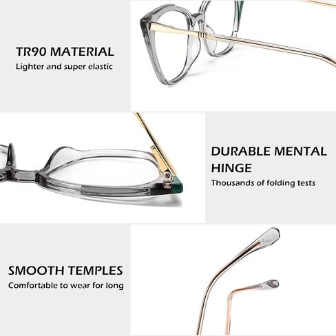 FEISEDY Oversized Cat Eye Glasses Frame Classic Eyeglasses with Clear Lens Eyewear for Women Men B0066 in Saudi Arabia