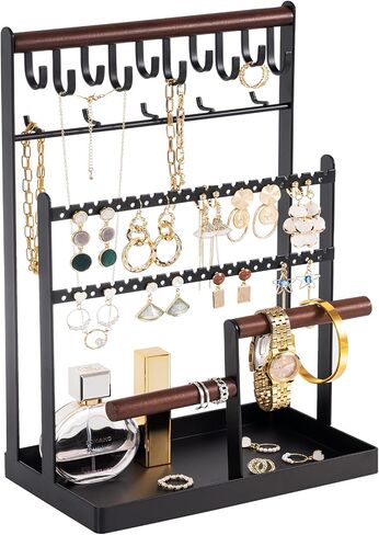ProCase Set of 4 Stackable Jewelry Organizer Trays for Drawers Bundle with 6 Tier Jewelry Stand Necklace Holder in Saudi Arabia