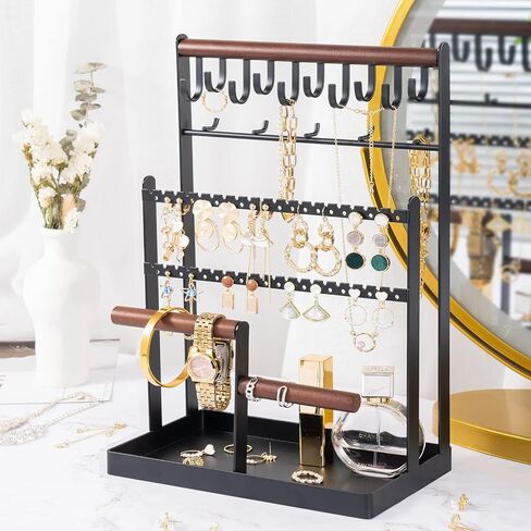ProCase Set of 4 Stackable Jewelry Organizer Trays for Drawers Bundle with 6 Tier Jewelry Stand Necklace Holder in Saudi Arabia