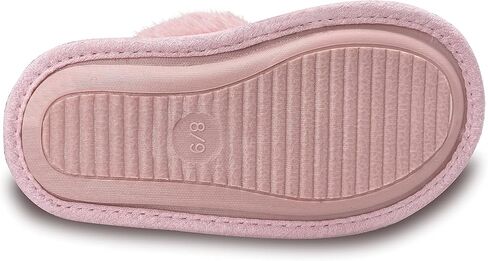 شباشب منزل من القطيفة للفتيات من دريم بريدج، شباشب ترتر قابلة للعكس باللون الوردي، شباشب ناعمة من القطيفة المريحة من الفرو بريليانس بلينغ غير قابلة للانزلاق، أحذية شتوية دافئة منفوشة سهلة الارتداء في الأماكن المغلقة للفتيات in Kuwait