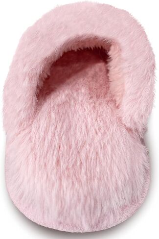 شباشب منزل من القطيفة للفتيات من دريم بريدج، شباشب ترتر قابلة للعكس باللون الوردي، شباشب ناعمة من القطيفة المريحة من الفرو بريليانس بلينغ غير قابلة للانزلاق، أحذية شتوية دافئة منفوشة سهلة الارتداء في الأماكن المغلقة للفتيات in Kuwait