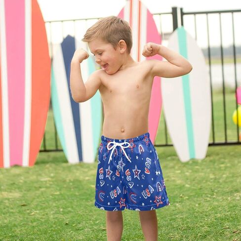Eionryn Black White Strip Boys Swim Trunks Toddler Swim Board Shorts Quick Dry Little Boy Swimwear Bathing Suits in Kuwait