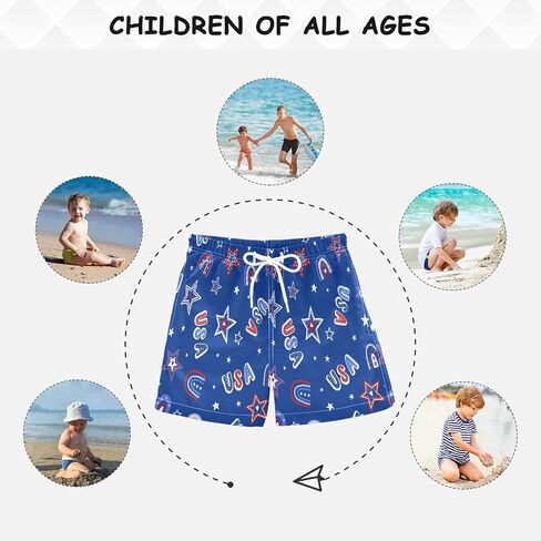 Eionryn Black White Strip Boys Swim Trunks Toddler Swim Board Shorts Quick Dry Little Boy Swimwear Bathing Suits in Kuwait