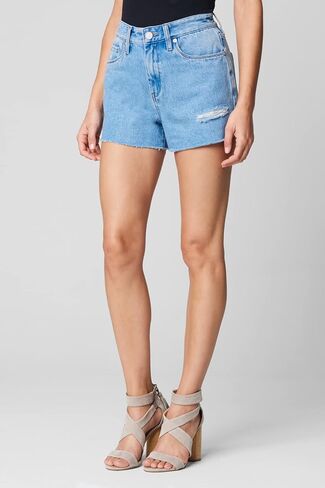[BLANKNYC] Womens Luxury Clothing High Rise Five Pockets Denim Shorts with Small Rips, Comfortable & Stylish in Saudi Arabia