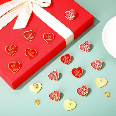 Tondiamo 100 Pcs Employee Appreciation Gifts Inspirational Motivational Quotes Heart Sign Lapel Pins Nurse Brooch Pocket Token Favors Clothing Pins for Women Nurses Coworker Teachers in Saudi Arabia