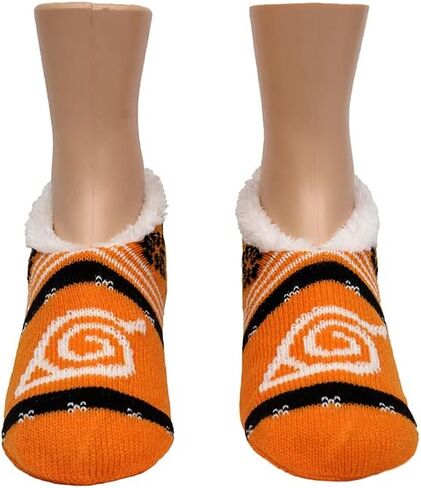 Everything Legwear Naruto Shippuden Hidden Leaf Fair Isle Plush Slip On Socks - One Size Fits Most (1 Pair) in Saudi Arabia