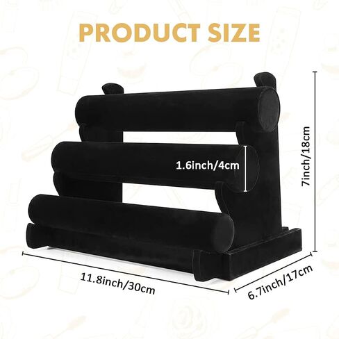PowerKing 2 Tier Velvet Jewelry Stand Display, T-Bar Jewelry Organizer, Bracelet Holder for Bracelet Necklace Watch in Saudi Arabia