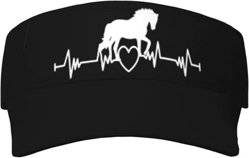 Yipaidel Women's Horse Heartbeat Sun Visor Hats Adjustable Empty Top Baseball Cap Polyester Ball Caps for Women and Men in Kuwait