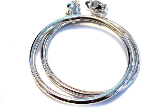 Clip on Earrings Silver Tone Clip Earrings 3 Inch Hoop Earrings in Saudi Arabia