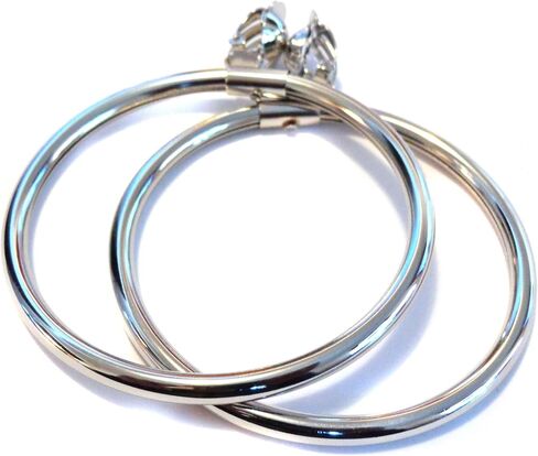 Clip on Earrings Silver Tone Clip Earrings 3 Inch Hoop Earrings in Saudi Arabia