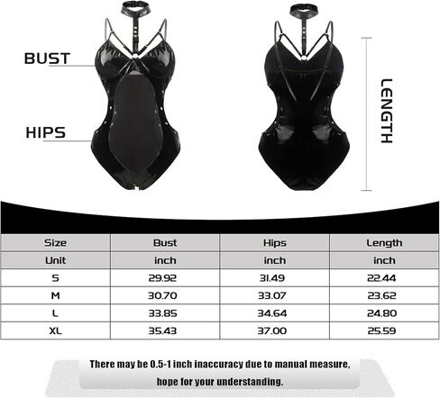 paloli Women's Leather Bodysuit Lingerie,Wet Look One Piece Halter Neck Leotard Clubwear Bodycon Mesh Patchwork Costume in Kuwait