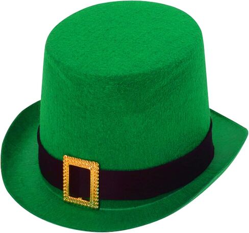 GiftExpress St Patrick's Day Leprechaun Hat with Metal Buckle, St Patrick's Day Green Top Hat, St Patty's Costume Hat, Green, M in Saudi Arabia