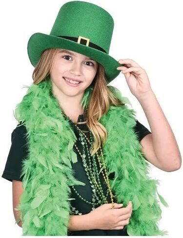 GiftExpress St Patrick's Day Leprechaun Hat with Metal Buckle, St Patrick's Day Green Top Hat, St Patty's Costume Hat, Green, M in Saudi Arabia