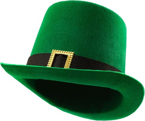 GiftExpress St Patrick's Day Leprechaun Hat with Metal Buckle, St Patrick's Day Green Top Hat, St Patty's Costume Hat, Green, M in Saudi Arabia
