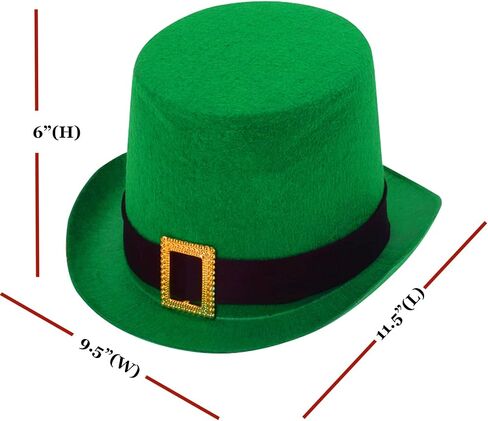 GiftExpress St Patrick's Day Leprechaun Hat with Metal Buckle, St Patrick's Day Green Top Hat, St Patty's Costume Hat, Green, M in Saudi Arabia