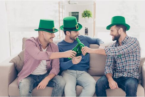 GiftExpress St Patrick's Day Leprechaun Hat with Metal Buckle, St Patrick's Day Green Top Hat, St Patty's Costume Hat, Green, M in Saudi Arabia