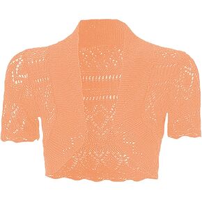 Gal Moda | Little Girl Short Sleeve Cardigan Shrugs in Knitted Pointelle | Cardigan Sweater Elegant Shrugs for Kids