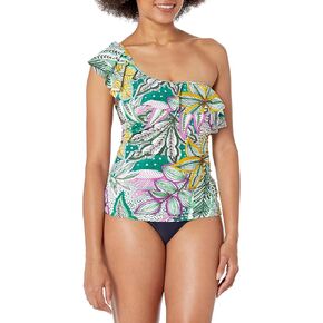 Profile by Gottex Women's Standard Tropic Boom One Shoulder Tankini