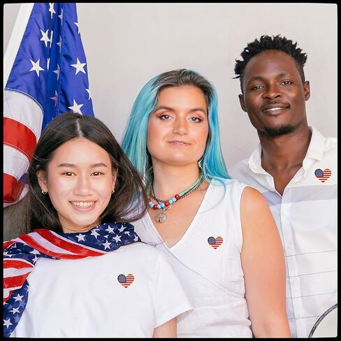 25/50/100 قطعة معدنية على شكل قلب دبوس العلم الأمريكي دبابيس علم الولايات المتحدة الأمريكية شارة وطنية لحقيبة الظهر سترة 4th من يوليو إكسسوارات هدايا يوم المحاربين القدامى السائبة in Kuwait