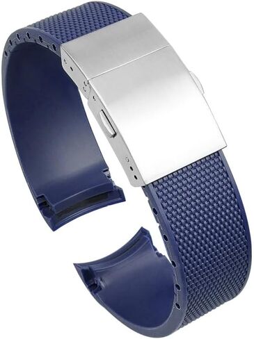 21mm Curved End Rubber Band For Longines HydroConquest 41mm/43mm Case, Replacement Watch Bands With Buckle For Longines HydroConquest - Multiple Colors in Saudi Arabia
