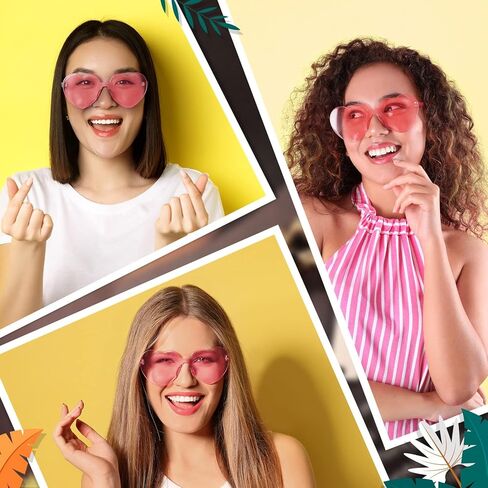 RTBOFY 10 PCS Heart Sunglasses for Fashion Party, Rimless Heart Shaped Sunglasses for Women Party Favor Halloween Sunglasses in Kuwait