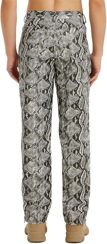 سراويل جلد الثعبان للرجال، سراويل كلاسيكية أنيقة كاجوال بطبعة ثعبان من البولي يوريثان للنوادي الليلية in Kuwait