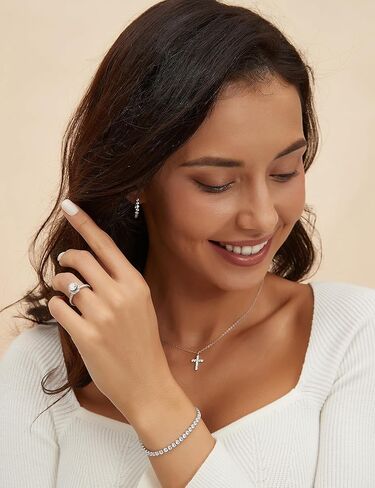 Mameloly 0.8CT 925 خواتم خطوبة من الفضة الاسترليني للنساء قطع دائرية من الزهور نصف الخلود مكعب زركونيا هالو تشيكوسلوفاكيا خواتم وعد بفرقة الزفاف لحجمها 4-10 in Kuwait