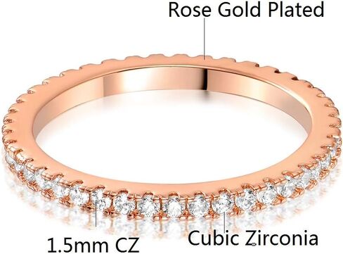 MDFUN 14K Yellow Gold Plated Cubic Zirconia band Eternity Ring for Women in Saudi Arabia