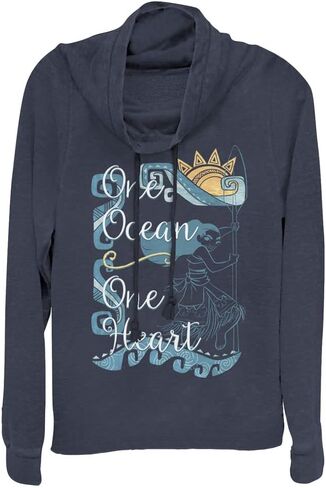 Disney Moana One Heart Women's Cowl Neck Long Sleeve Knit Top in Saudi Arabia
