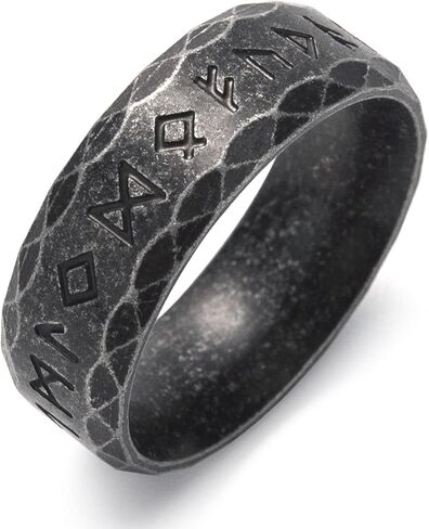 KIRTIJW الفايكنج خواتم للرجال نورس فايكنغ الغراب الرونية Vegvisir البوصلة تميمة خاتم للرجال النساء الأولاد حجم 7-13 in Saudi Arabia