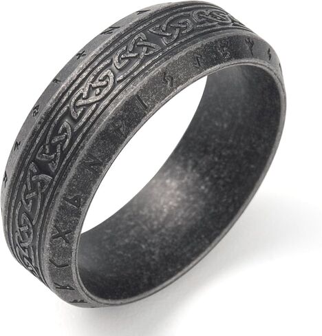 KIRTIJW الفايكنج خواتم للرجال نورس فايكنغ الغراب الرونية Vegvisir البوصلة تميمة خاتم للرجال النساء الأولاد حجم 7-13 in Saudi Arabia