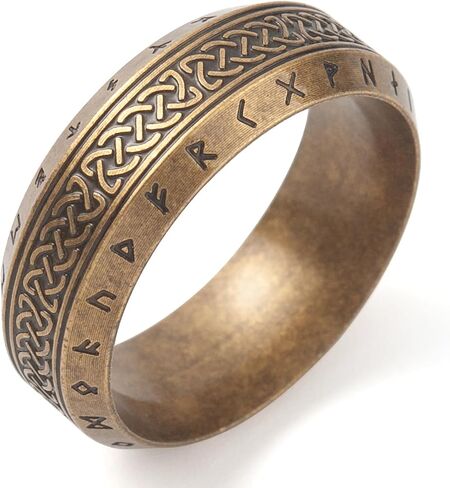 KIRTIJW الفايكنج خواتم للرجال نورس فايكنغ الغراب الرونية Vegvisir البوصلة تميمة خاتم للرجال النساء الأولاد حجم 7-13 in Saudi Arabia