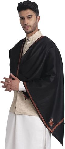 Zamour Large Kashmiri Scarf Shawl Prayer Wrap for Men, Original Kingri Sozni Embroidery in Saudi Arabia