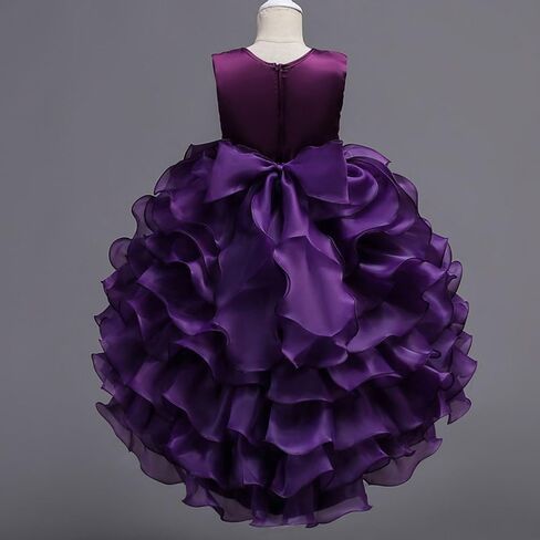 Flower Girl Princess Tutu Dress Wedding Bridesmaid Vintage Ruffle Lace Pageant Party Formal Trailing Communion Gown in Kuwait