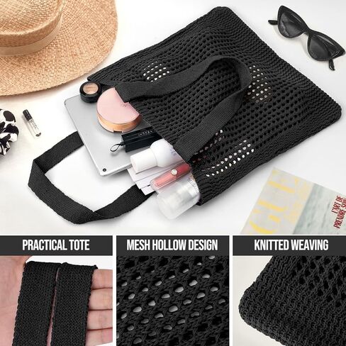 حقيبة يد كروشيه، حقيبة شاطئ شبكية محبوكة، حقيبة كتف جمالية كبيرة، حقائب يد مجوفة، حقيبة هوبو للنساء للصيف in Kuwait