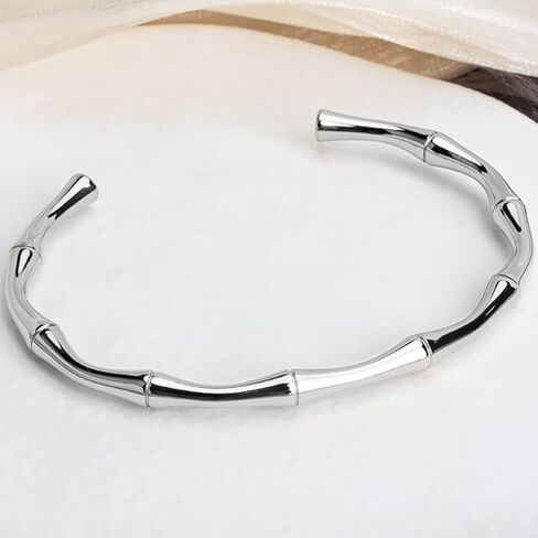 Jude Jewellers سوار من الفولاذ المقاوم للصدأ بتصميم كلاسيكي عادي من الخيزران مفتوح الكفة in Saudi Arabia