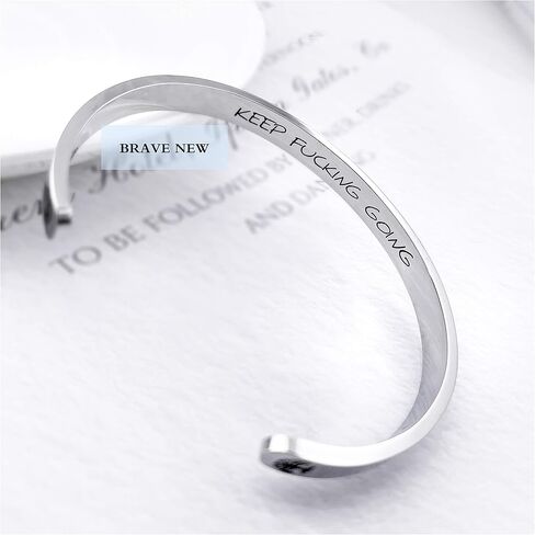 EZUY GNAY Stainless Steel Bracelet Tree Of Life Cuff Bracelet Inspirational Keep Going Personality Gift Bracele For Women in Saudi Arabia