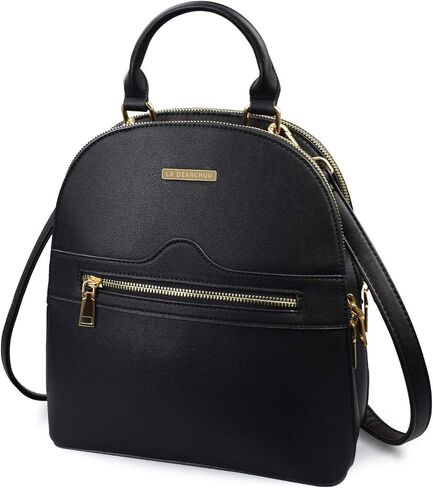 LA DEARCHUU Backpack Purse for Women Casual Shoulder Bag Double Zipper Adjustable Strap Leather Backpack purse for ladies Yellow in Saudi Arabia