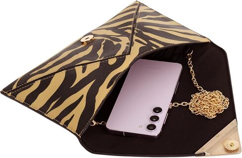 JNB Synthetic Leather Zebra Print Envelope Clutch in Saudi Arabia