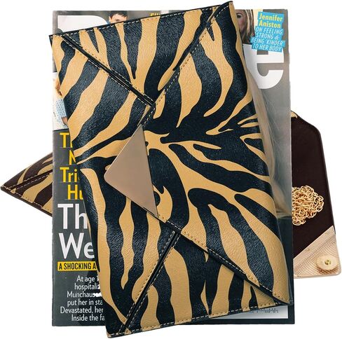 JNB Synthetic Leather Zebra Print Envelope Clutch in Saudi Arabia