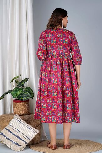 Jikonet Women's Maternity White Kurti for Women with Breastfeeding Dress with Floral Maxi Maternity Dress (Indian Dresses) in Saudi Arabia