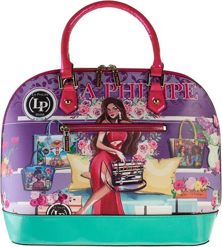 حقيبة يد La Phillipe Bowler - محفظة نسائية جريئة وأنيقة مع رسومات وفنون نابضة بالحياة in Kuwait