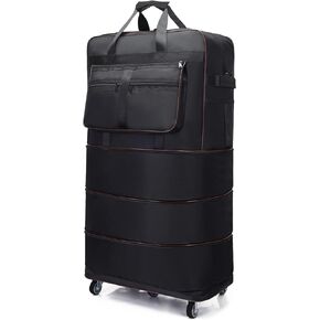 ELDA حقيبة أمتعة قابلة للتوسيع وقابلة للطي، حقائب سفر واق من المطر للرجال والنساء، حقائب سفر ذات سعة كبيرة قابلة للطي مع عجلات دوارة، حزام كتف قابل للإزالة in Kuwait