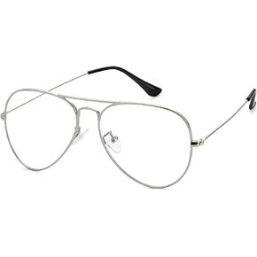 Kursan Clear Lens Aviator Glasses for Women Men Fashion Metal Frame Non-Prescription Eyeglasses