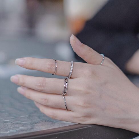 KAZITSAN 2pc 2mm Stainless Steel Rings for Women Girls Fashion Wedding Plain Band Knuckle Stacking Midi Rings Silver/Rose Gold Wedding Band Comfort Fit in Saudi Arabia